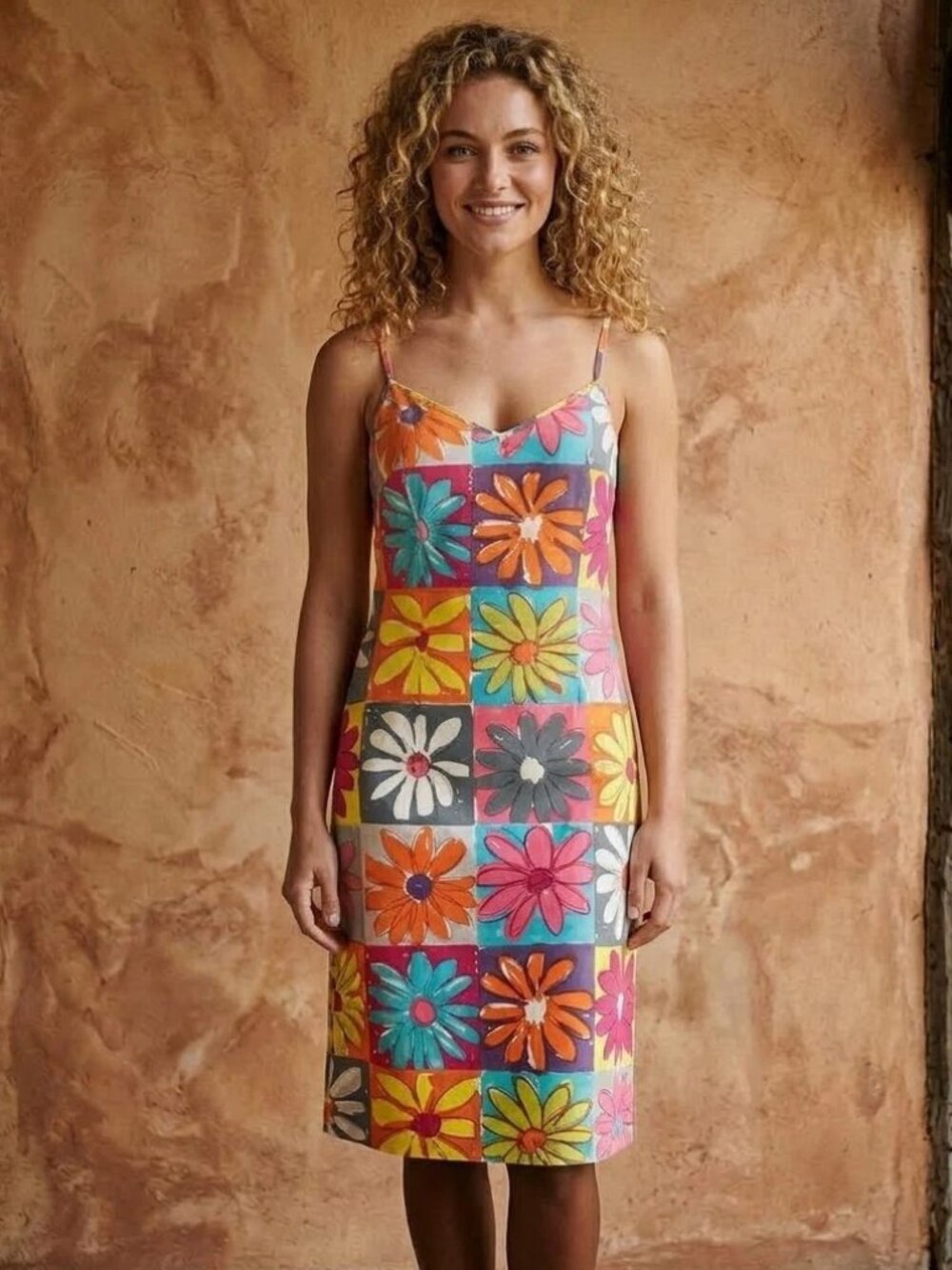 MOSCHINO FLOWER JEANS DRESS 1990S VINTAGE Andy Warhol POP ART GRAPHICS MEDIUM 8